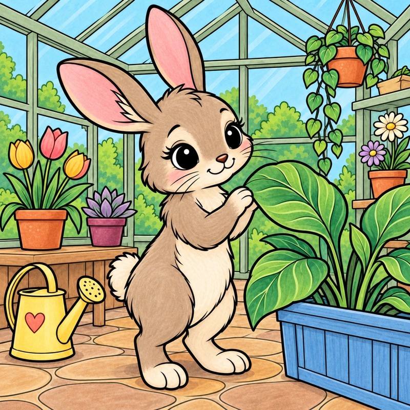 Colored a morning in the greenhouse scene from Little Daydreams