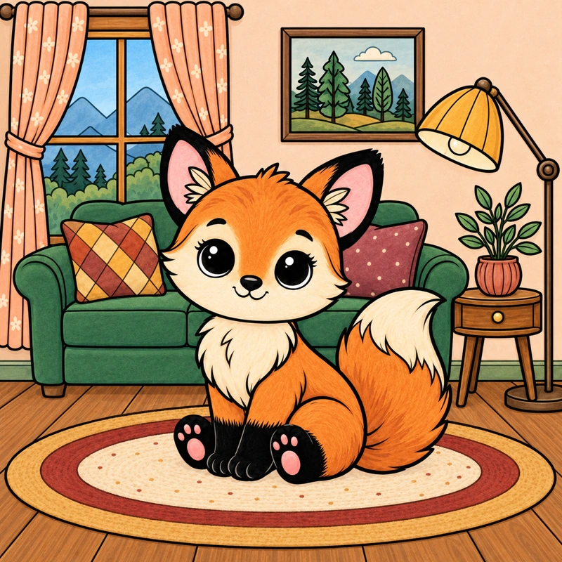 Colored a room to curl up in scene from Little Daydreams