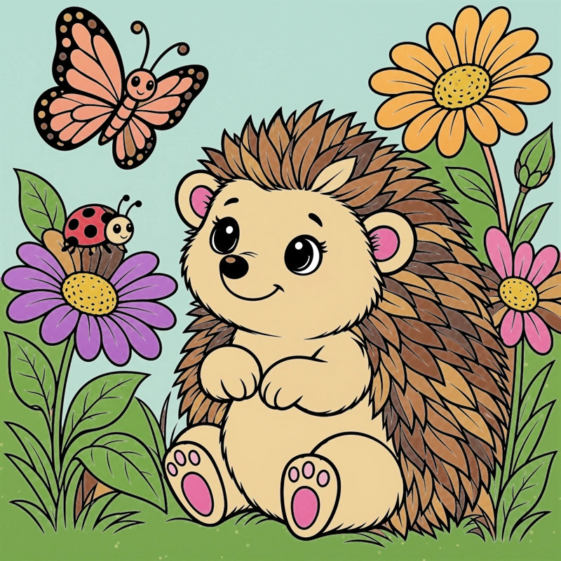 Colored a pocket of wildflowers scene from Little Daydreams